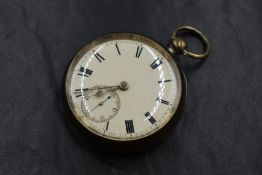 A Victorian silver open face key wound pocket watch, the cream dial having Roman numerals with