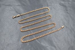 A 14ct rose gold double curb link chain, approx 21' & 8.1g