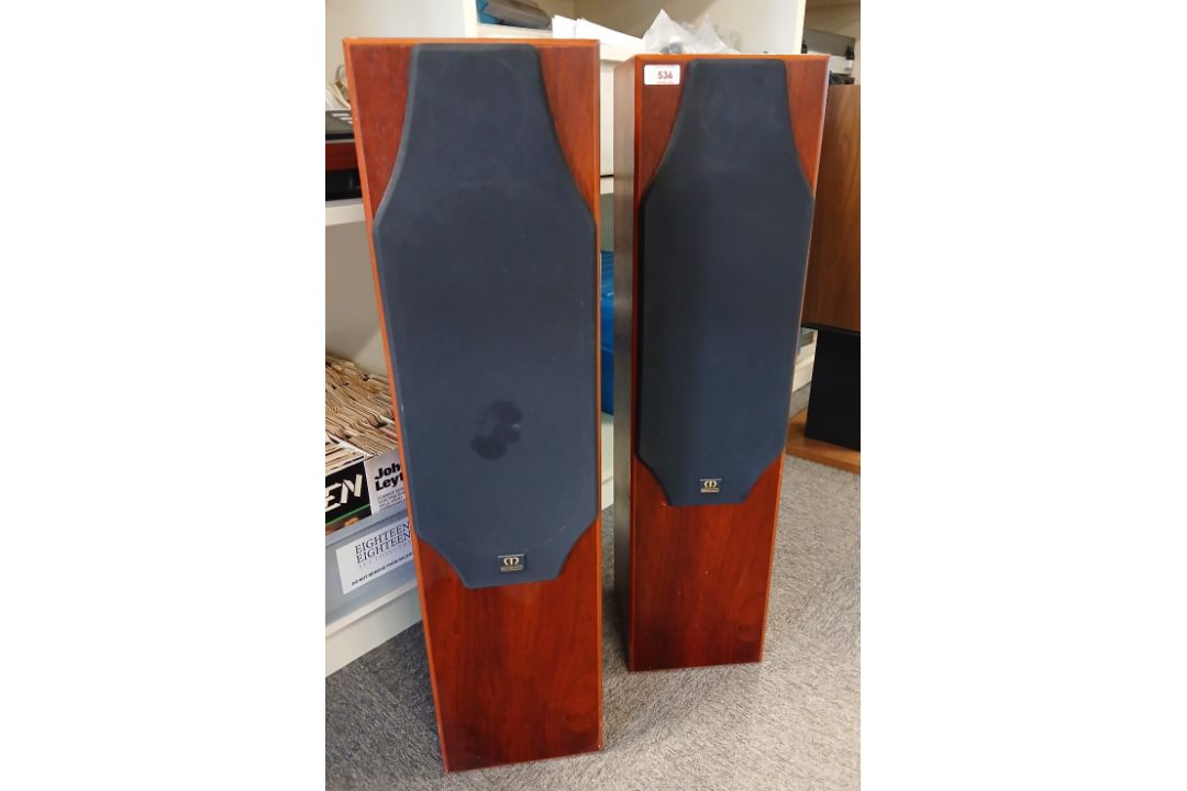 A pair of Monitor Audio floor standing speakers 8240's - good cosmetic condition but showing some - Image 1 of 4