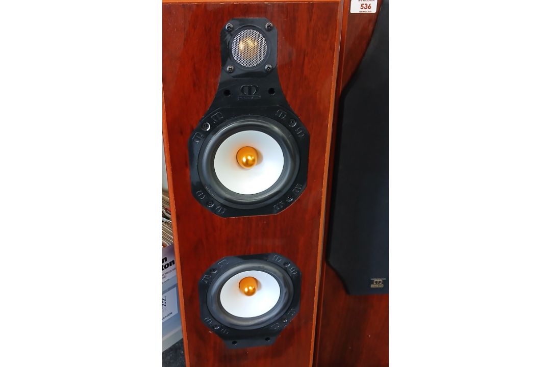 A pair of Monitor Audio floor standing speakers 8240's - good cosmetic condition but showing some - Image 4 of 4