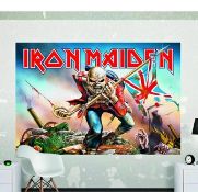 A large Iron Maiden paste to the wall mural - measurements shown on photos