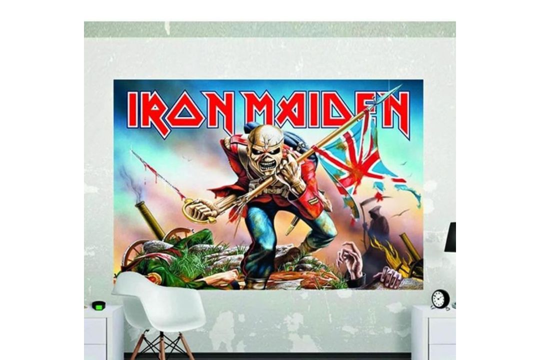 A large Iron Maiden paste to the wall mural - measurements shown on photos - Image 1 of 3
