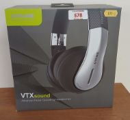 A pair of Hesadphones - boxed new / old stock - VTX sound cancelling phones by Otone