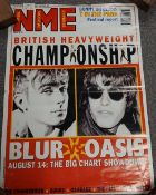 A double sided magazine freebie with the classic Blur vs Oasis image and Kurt Cobain on the flip