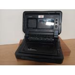 A Philips ' Moving Video ' portable VHS player with mini screen , a modern / retro collectable -