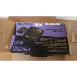 An early Sony Discman portable CD player - boxed and rare - unused old stock