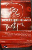 A Radiohead ' High and Dry ' original promo poster measuring 50 cm x 75 cm