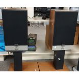 A pair of Wharfedale 506 speakers on stands