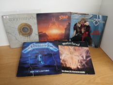 A five album lot with rock . metal interest - Whitesnake , Motorhead and more VG/VG or better