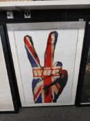 A large framed Who art - logo - poster measuring 69cm x 98cm