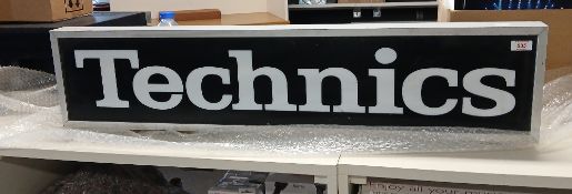 A large Technics illuminated sign / box - ideal for fans of the brand - a dj classic - will be Pat