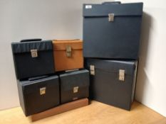 A selection of vintage vinyl carrying cases