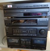 A Sony Vintage Stack System with 5 disc player and twin cassette deck