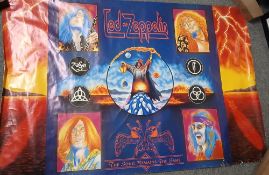 A 100cm x 150 cm Led Zeppelin ' song remains the same ' poster - showing wear - classic rock