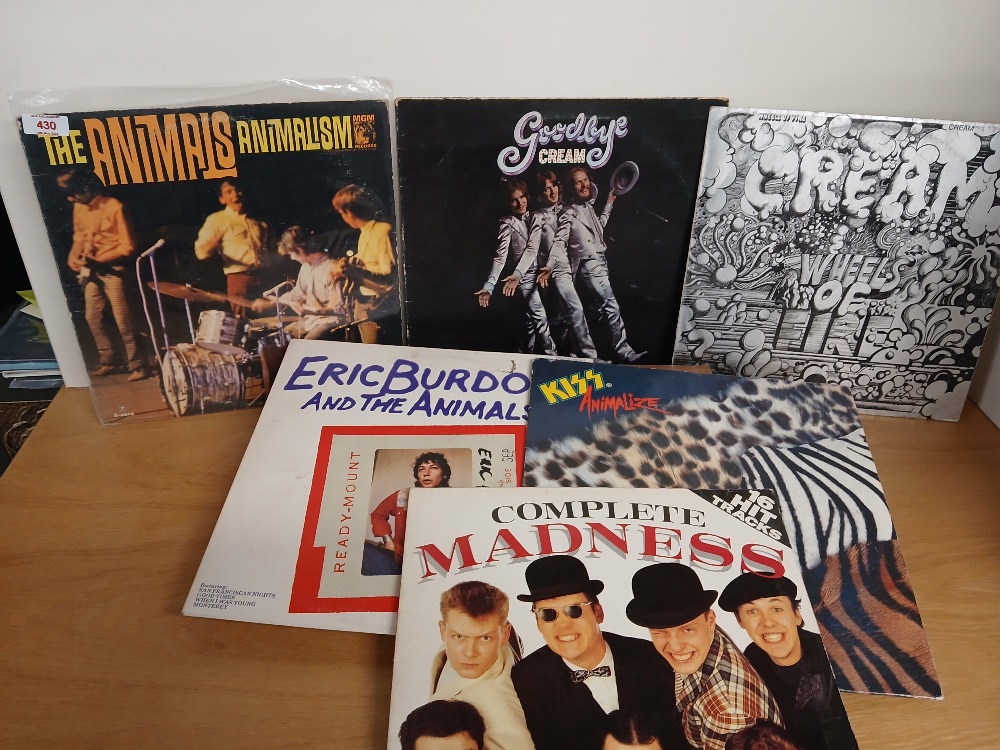 A 12 album mixed lot VG/VG or better - Animals , Madness , Cream and more - as in photos - rock ,