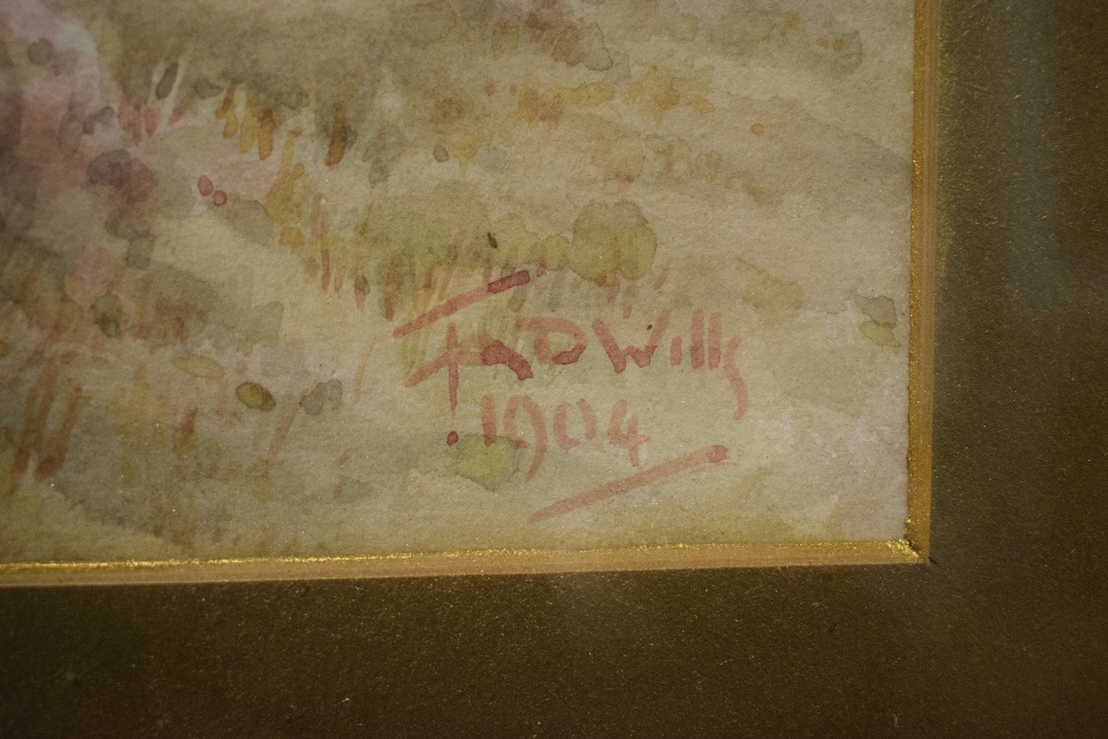 T.A.D Wills? (19th/20th Century) Watercolour, a mountainous landscape, signed and dated (1904) lower - Image 4 of 5