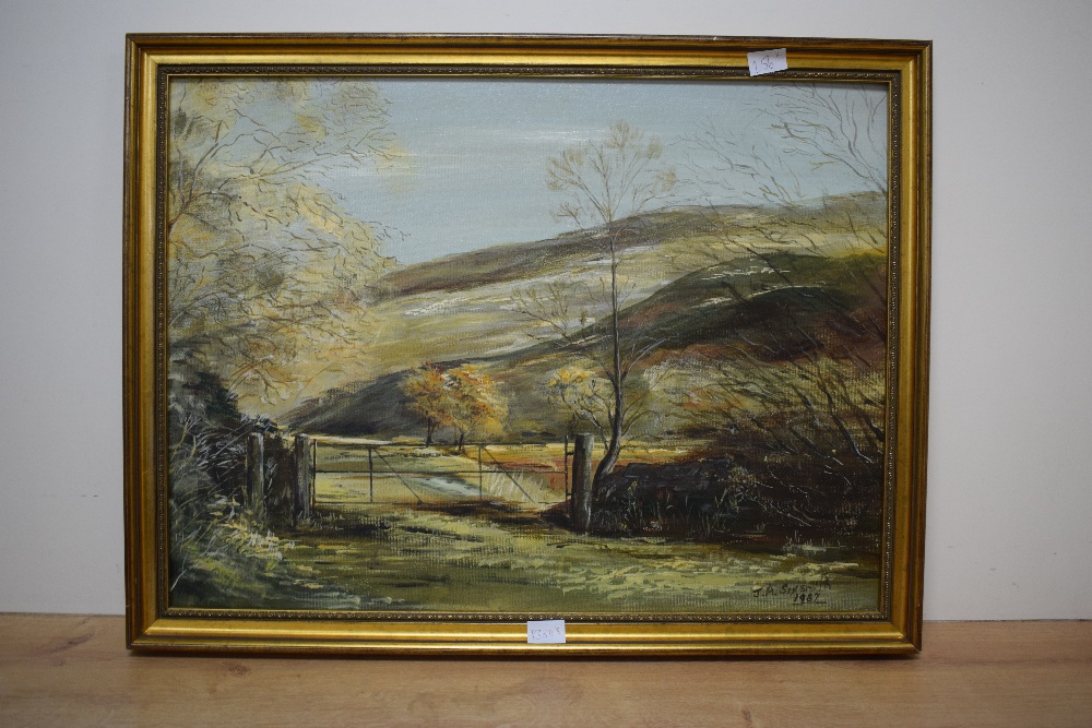 J A Sixsmith (British Contemporary) Oil on board, a pair of Autumnal rural river landscapes, - Image 6 of 9