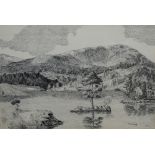 *Local Interest* Norman Barker (British 20th Century) Pen and Ink 'Tarn Hows and Wetherlam', a