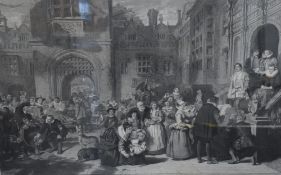 After William Powell Frith (British 1819-1909) Etching, street genre scene 'Coming of Age in the