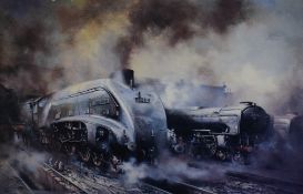 After David Weston (British 1935-2011) Lithograph 'Steam at Top Shed', entitled and attributed to