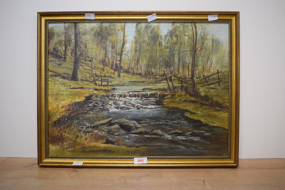 J A Sixsmith (British Contemporary) Oil on board, a pair of Autumnal rural river landscapes, - Image 2 of 9