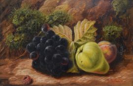 E.L Poole (British 20th Century) oil on board, an outdoor still life study with moss and autumn