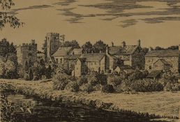 *Local Interest* After Alfred Wainwright (British 1907-1991) Print 'West Tanfield', a study of the