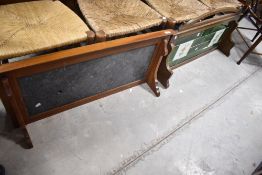 Two Victorian wash stand splash backs including slate (damaged) and tiled (some loose)