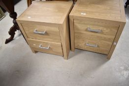 A pair of nice quality modern laminate two drawer bedside cabinet, dimensions approx. 43 x 37 x