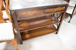 A Laura Ashley Balmoral dark chestnut console table/shelves, dimensions approx. width 100cm height