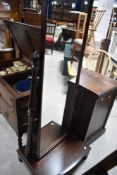 A vintage stag cheval mirror , top loose