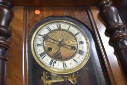 A 19th Century mahogany cased Vienna style wall clock