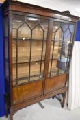 An Edwardian mahogany display cabinet, dimensions approx. Height 179cm, width 114cm