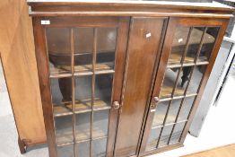 A late 19th or early 20th Century mahogany bookcase top, approx. Width 116cm height 122cm depth