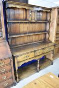 A good quality oak reproduction dresser, probably Titchmarsh & Goodwin, height approx. 180cm,