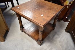 A nice quality reproduction oak coffee table, possibly Titchmarsh & Goodwin (some splitting to top