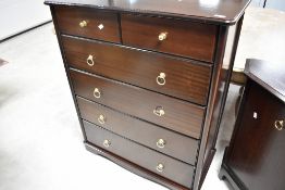 A vintage mahogany bedroom chest of two over three drawers, St Michael for Marks & Spencer,