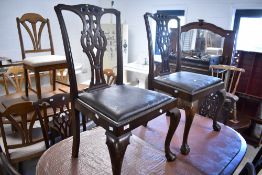A set of six 19th Century dining chairs in the Georgian Chippendale style having typical slatted