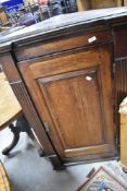 A Georgian oak corner wall cupboard of large proportions, height 118cm