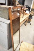 An early 20th Century oak full length wall mirror, approx. 127 x 41cm