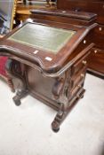 A reproduction hardwood davenport desk, width approx. 56cm