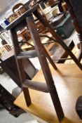 An early 20th Century oak step stool, height approx. 60cm