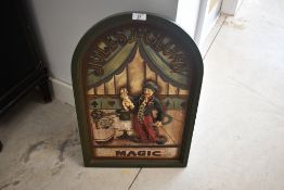 A vintage style 3D sign, Jules the Clown, Magic, approx. 60 x 40cm