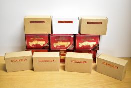 A collection of Matchbox Models of Yesteryear limited edition die-cast vehicles, primarily featuring