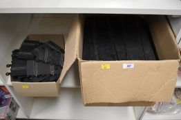 A large group of vintage 1:32 scale slot car track sections, attributed to the Scalextric Classic