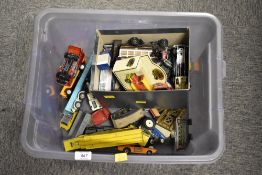 An assortment of die-cast metal toy vehicles featuring a boxed Lledo Morris Commercial van from