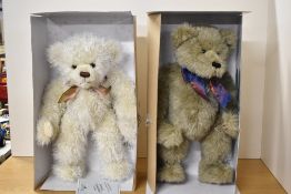 A pair of handcrafted collectible teddy bears from the Perfect Companions collection, produced by