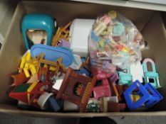This lot comprises a large collection of moulded plastic preschool toys and accessories, primarily