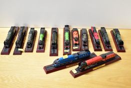 A collection of static model steam locomotives attributed to the Amercom Great British Locomotives