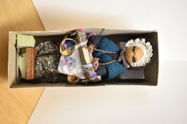 Pedlar Doll, Traditionally Dressed Woman Selling Her Wares, height including base 35cm, in